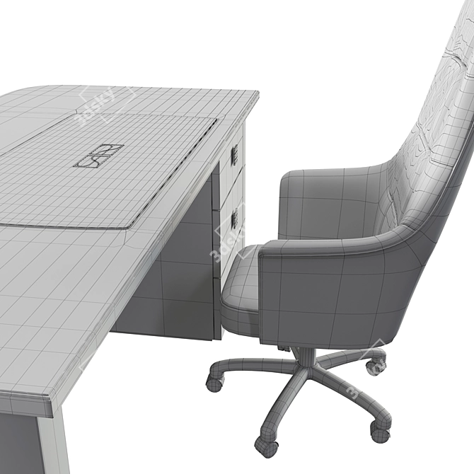 Elegant Richmond Office Desk 3D model image 5