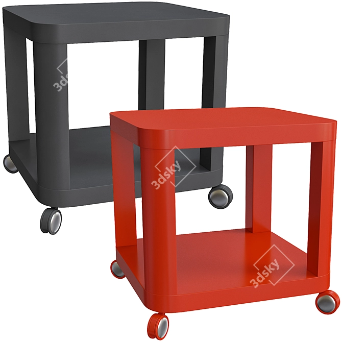 Tingby: Stylish Rolling Side Table 3D model image 1