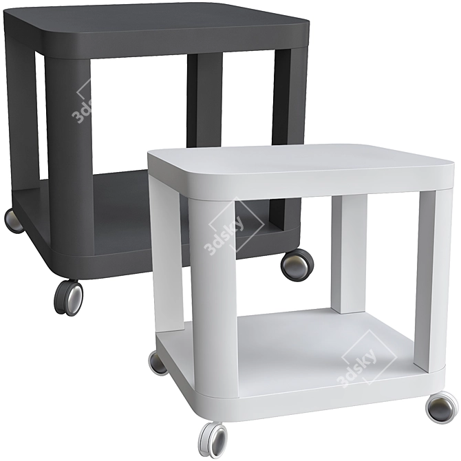 Tingby: Stylish Rolling Side Table 3D model image 2