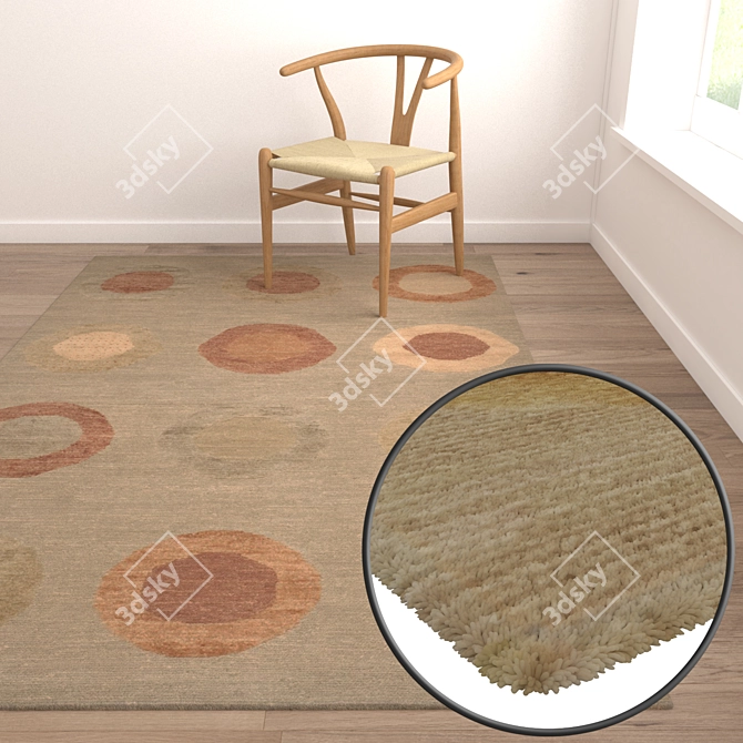 Luxury Carpets Set: High-Quality Textures 3D model image 5