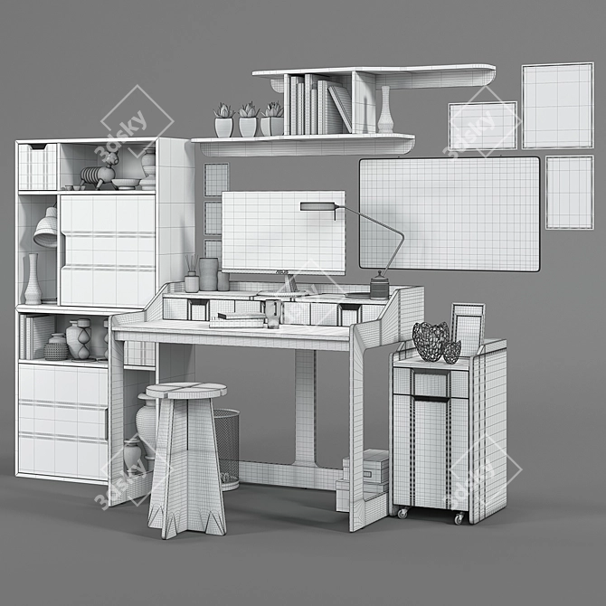 Efficient Office Workplace Solution 3D model image 4