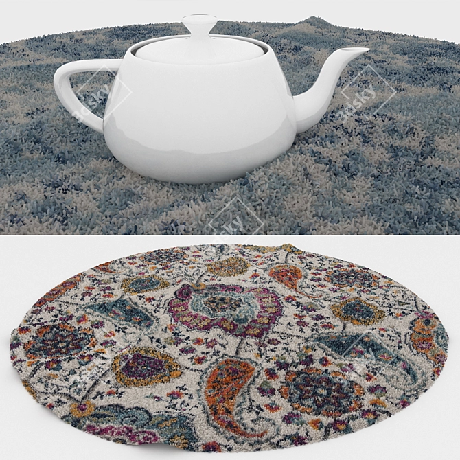 Versatile Round Carpets Set 3D model image 3