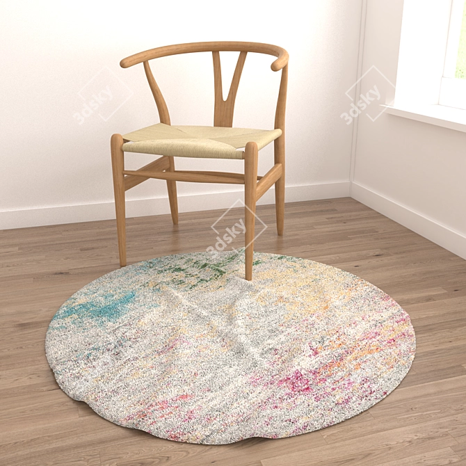 Round Carpet Set: Versatile and Stylish 3D model image 4