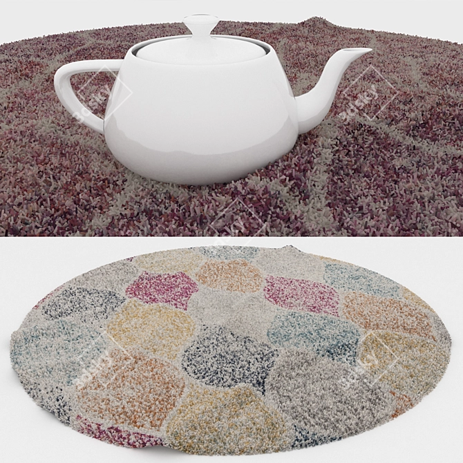 Round Carpet Set: Versatile 6-Piece Rug Collection 3D model image 3