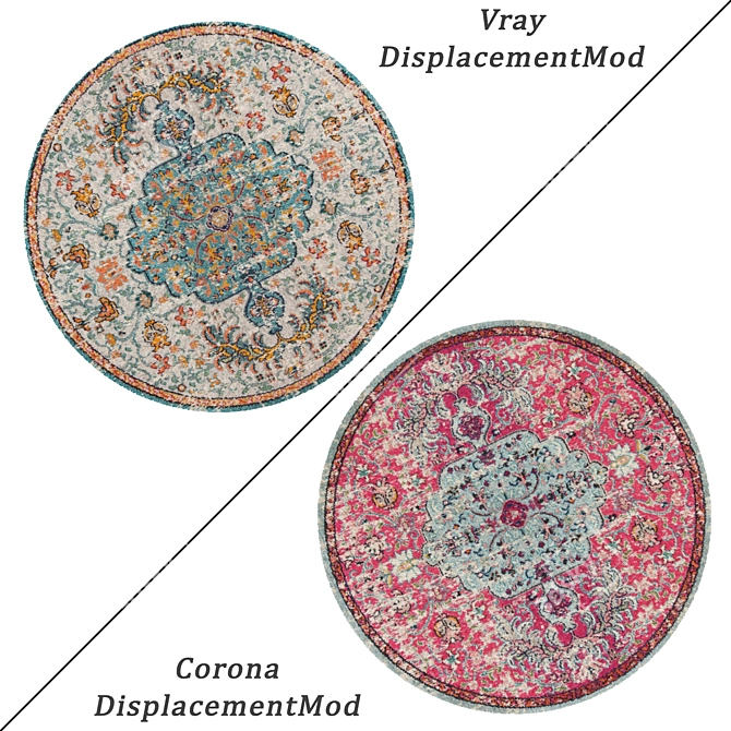 Round Carpets Set - Versatile Collection for 3D Scenes 3D model image 2