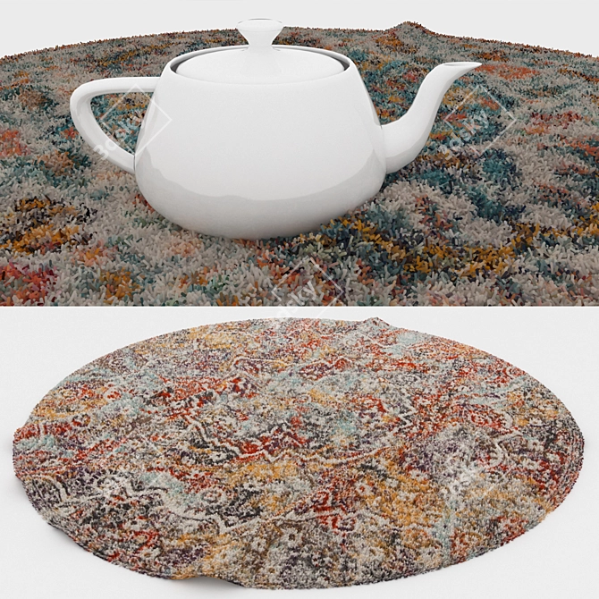 Round Carpets Set - Versatile Collection for 3D Scenes 3D model image 3