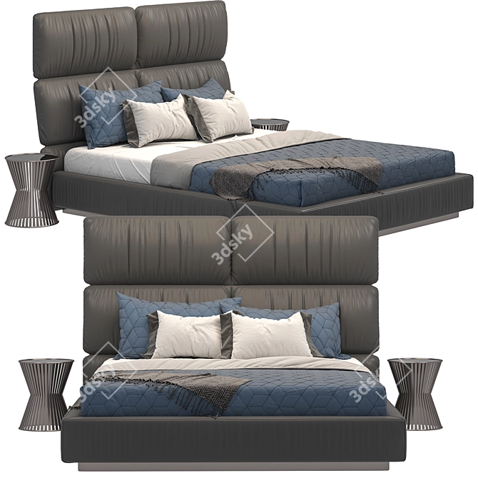 Luxury Bed 3D Model 3D model image 4
