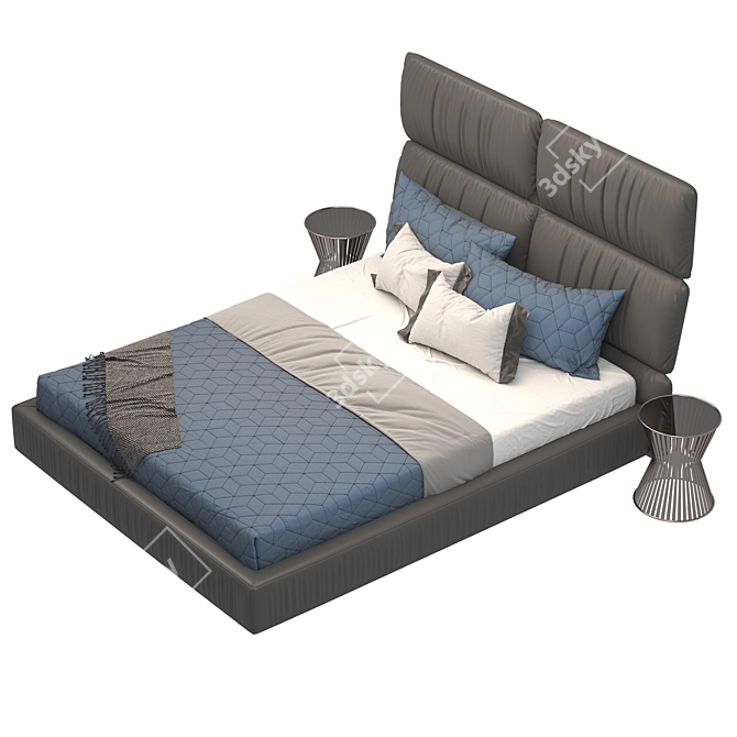 Luxury Bed 3D Model 3D model image 6