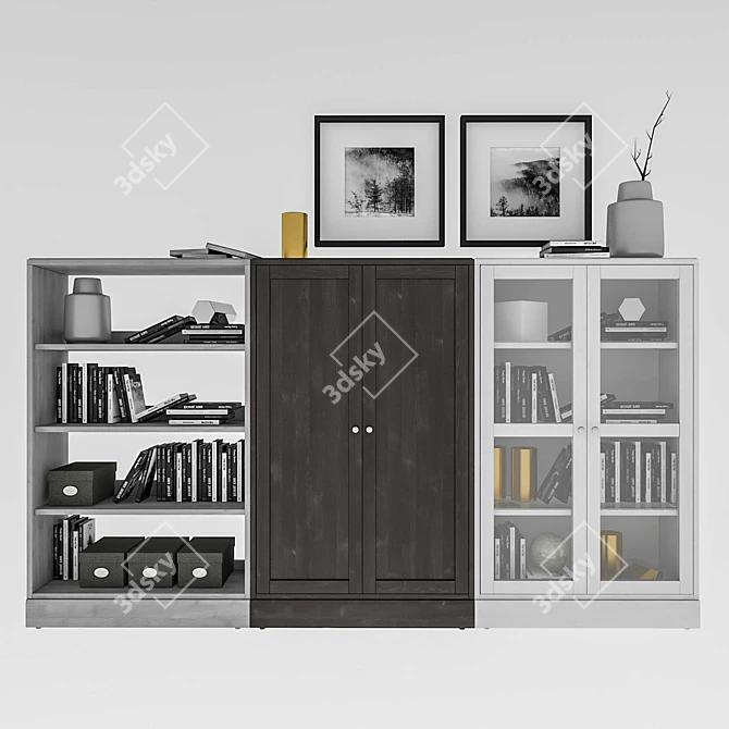 HAVSTA Glass Door Storage Combination 3D model image 1