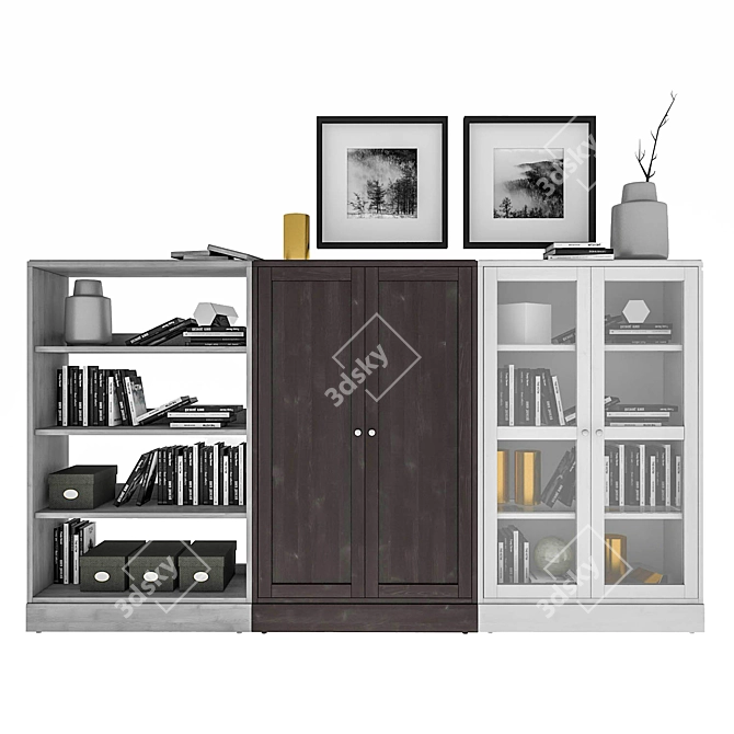 HAVSTA Glass Door Storage Combination 3D model image 5