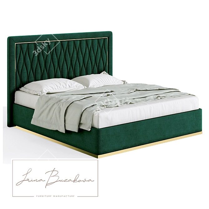 Elegant Danielle Bed by Irina Buzakova 3D model image 1