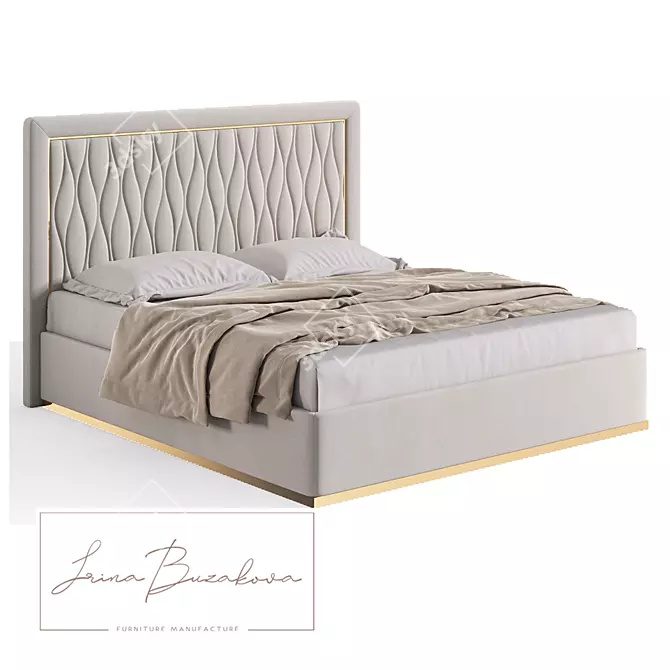 Elegant Danielle Bed by Irina Buzakova 3D model image 3