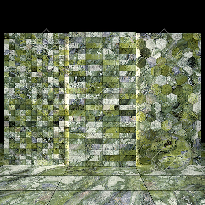 Brilliant Green Marble Slabs & Tiles 3D model image 3