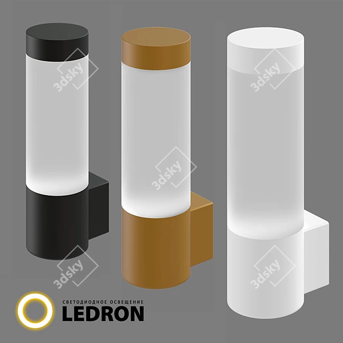 LEDron WWS08021 Wall Sconce: Aluminum Body, 2x1W LEDs, 870lm 3D model image 4