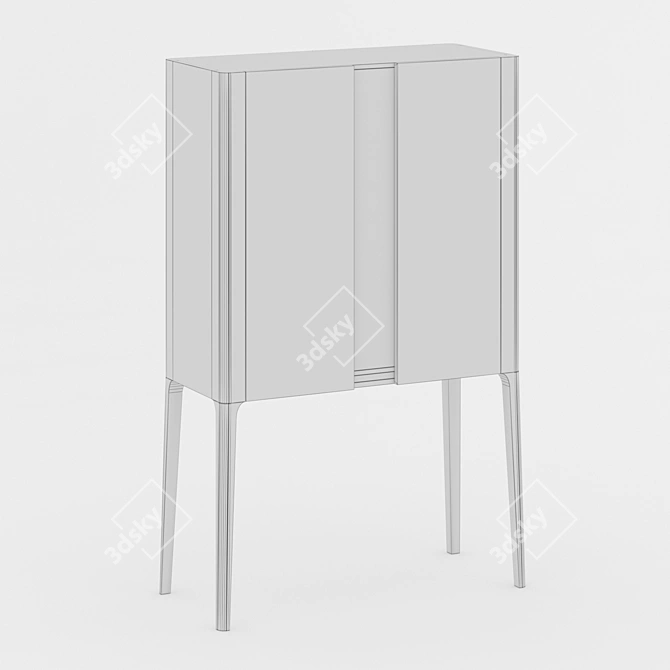 Modern Wine Cabinet with Marble Insert 3D model image 5