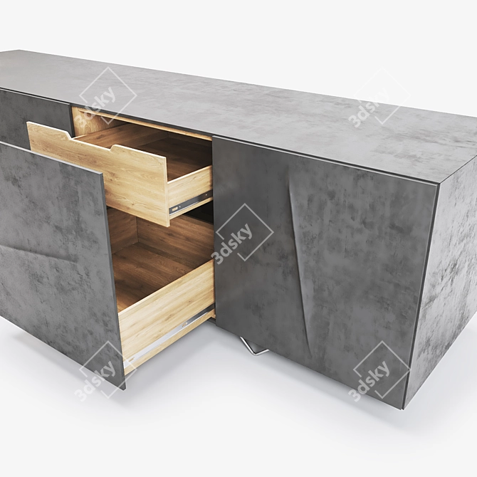  Modern Aluminum Sideboard: Sleek Design, Durable Construction 3D model image 3