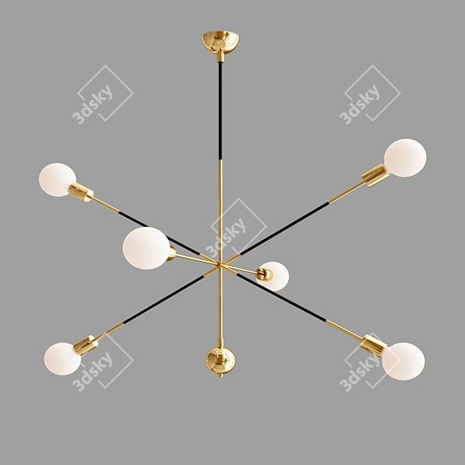 Zora Crystal Chandelier - Elegant Lighting Solution 3D model image 1