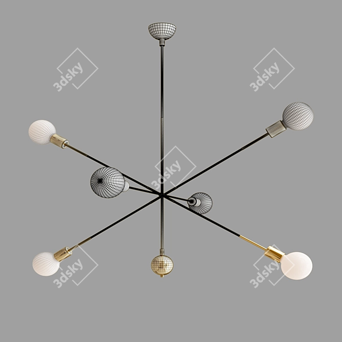 Zora Crystal Chandelier - Elegant Lighting Solution 3D model image 2