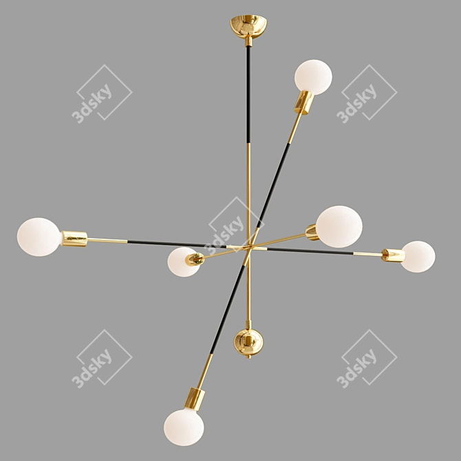 Zora Crystal Chandelier - Elegant Lighting Solution 3D model image 3