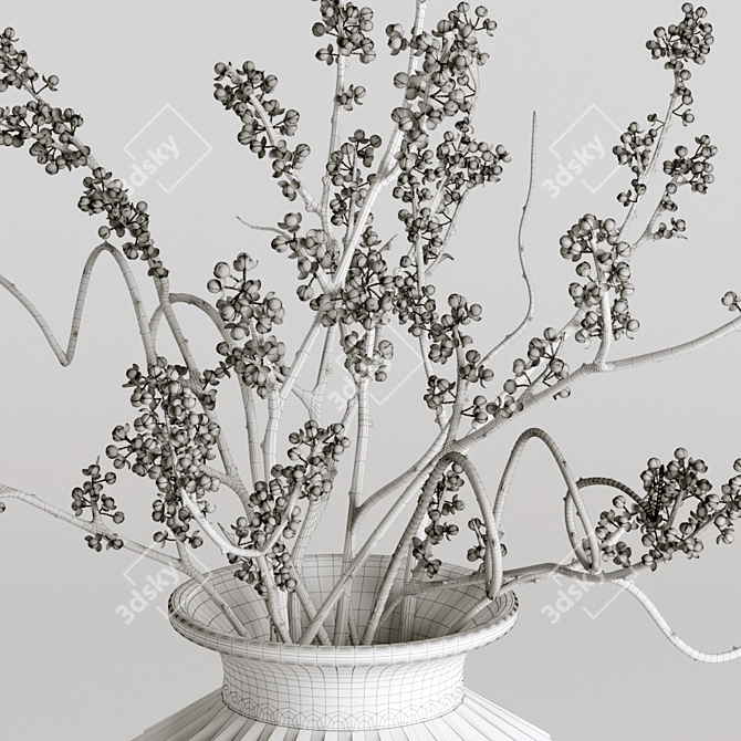 Orbicular Branches in Glass Vase 3D model image 5