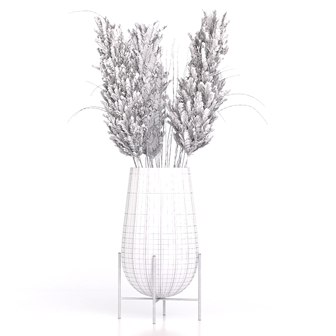 Elegant Dried Pampas Set 3D model image 10