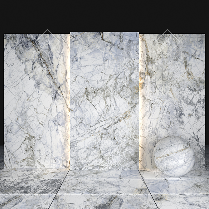 Supreme White Marble: Versatile Texture & Sizes 3D model image 2