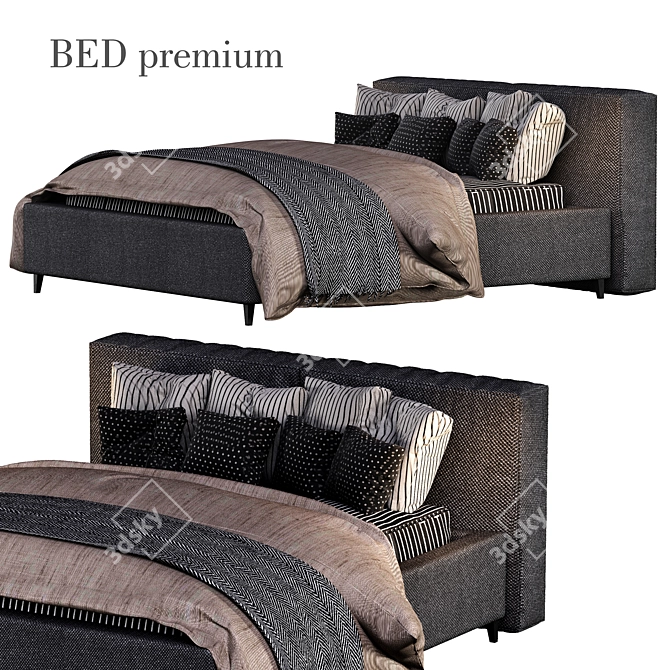 Luxury Slumber: Exquisite Bed 3D model image 1