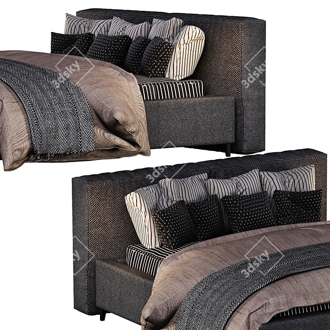 Luxury Slumber: Exquisite Bed 3D model image 2