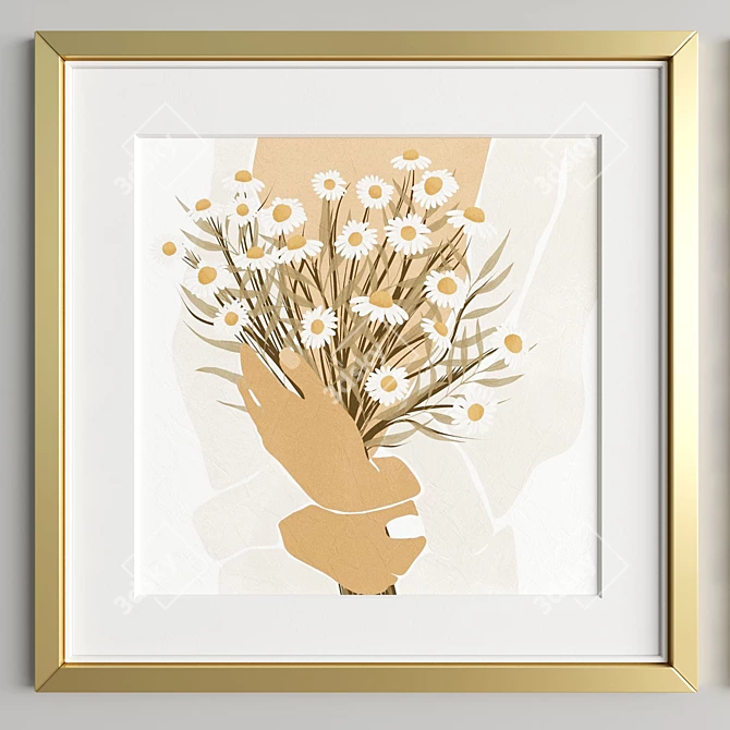 Modern Art Frame B05: 4 Frames, 7 Material Options 3D model image 2