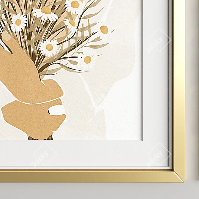 Modern Art Frame B05: 4 Frames, 7 Material Options 3D model image 3