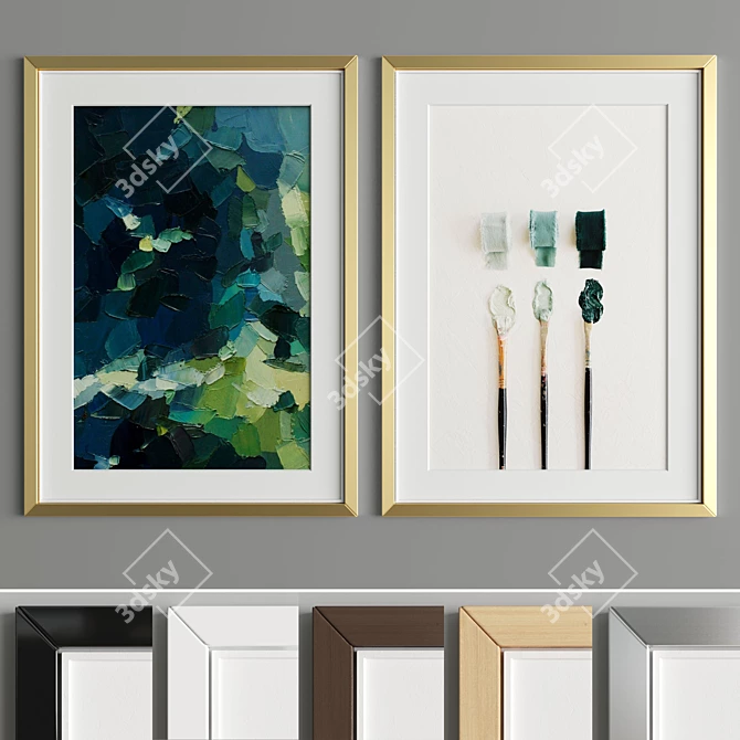 Modern Art Frame A18: Stylish Design, 4 Wood & 2 Metal Options, 50x70 cm 3D model image 5