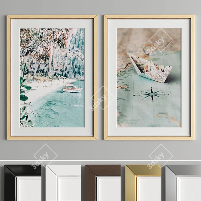 Elegant Art Frame Set 3D model image 4