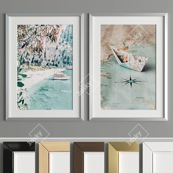 Elegant Art Frame Set 3D model image 5