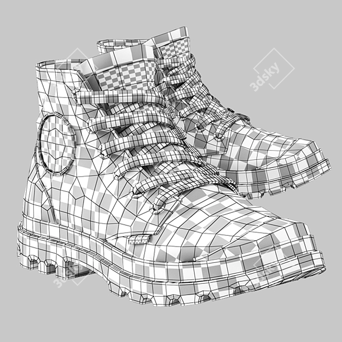 Palladium Boots: Unmatched Style & Durability 3D model image 5