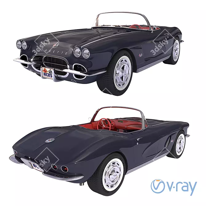 Vintage Chevrolet Corvette C1 1962 3D model image 1