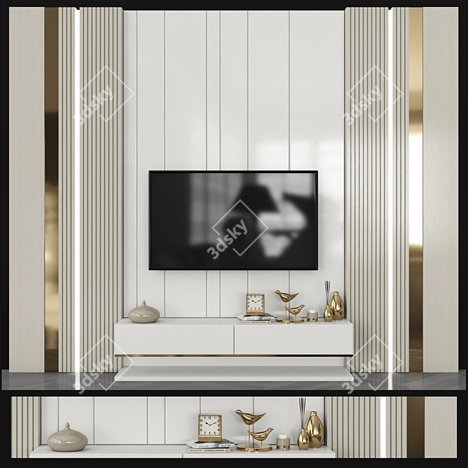 Sleek TV Wall Set - Modern Design 3D model image 1