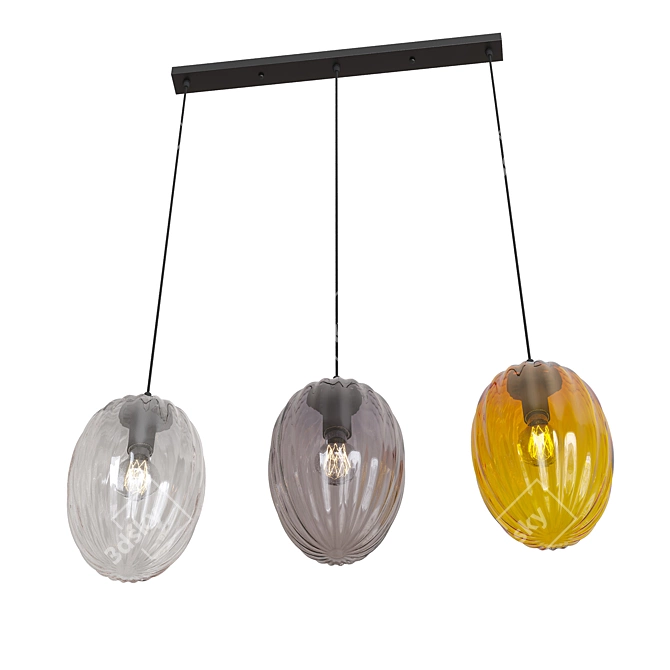 FROTO 3 Pendant Lamp - Metal and Colored Glass 3D model image 4