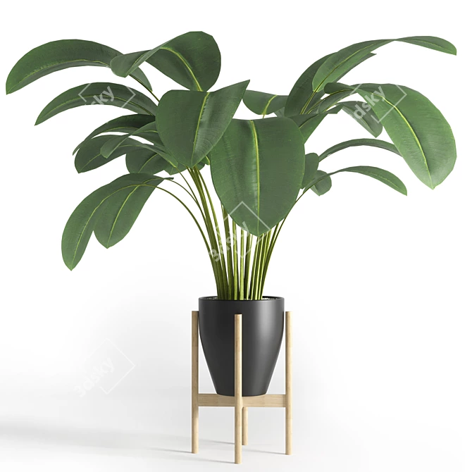 Leafy Oasis: Indoor Plant 01 3D model image 2