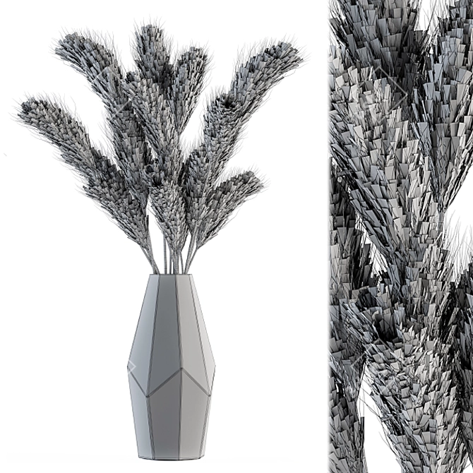 Phalaris Bouquet: Dried Botanical Charm 3D model image 4