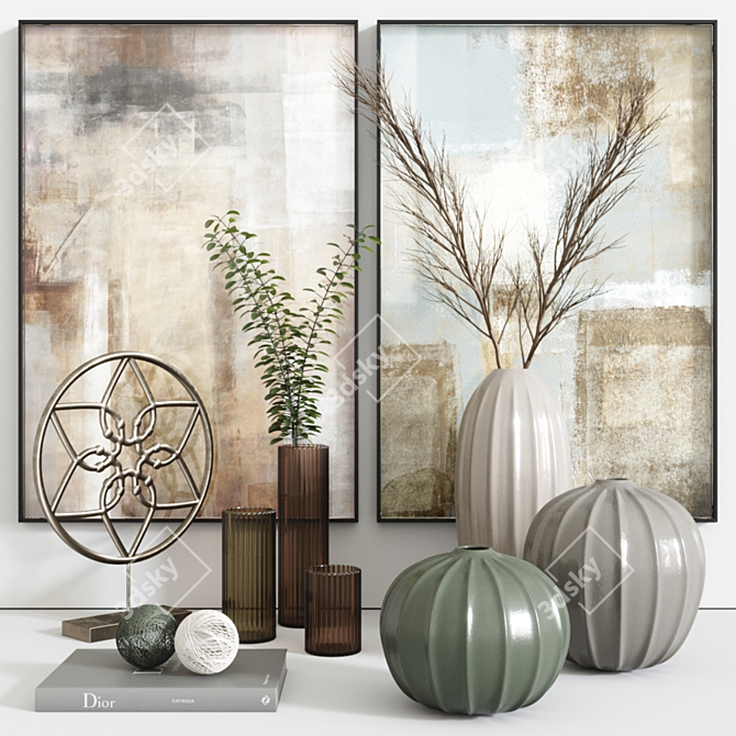 Modern Decor Set: 3ds Max 2016, OBJ, FBX, Textures 3D model image 1