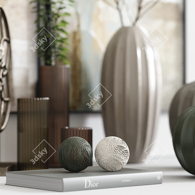 Modern Decor Set: 3ds Max 2016, OBJ, FBX, Textures 3D model image 2