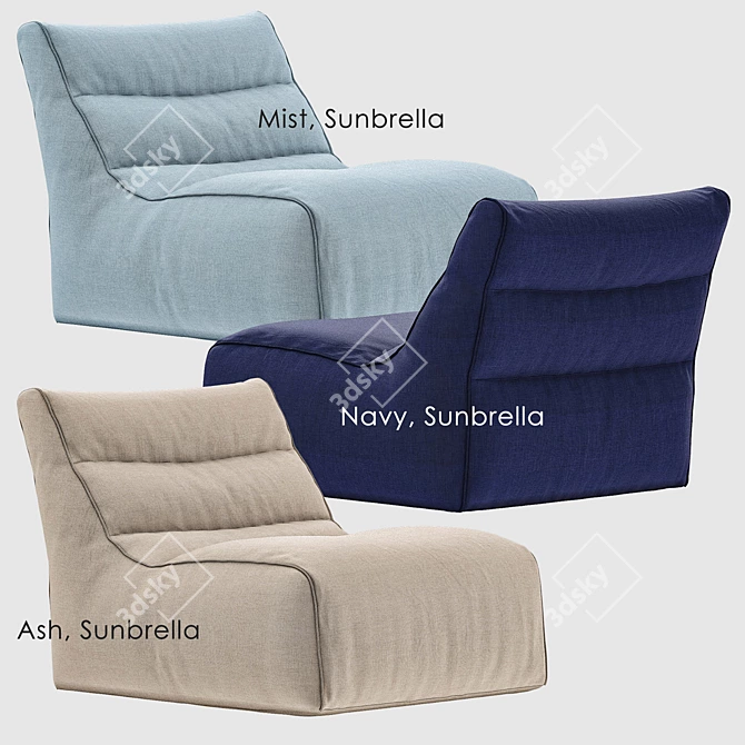 Sunbrella Outdoor Bean Bags: Stylish, Durable Seating 3D model image 8