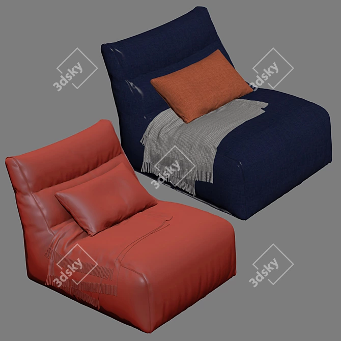 Sunbrella Outdoor Bean Bags: Stylish, Durable Seating 3D model image 9