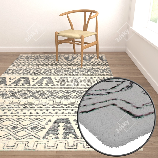 Luxury Carpet Set: High-Quality Textures for Close and Far Perspectives 3D model image 5