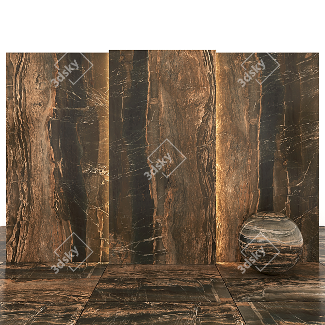 Elegant Opera Brown Marble Slabs 3D model image 1