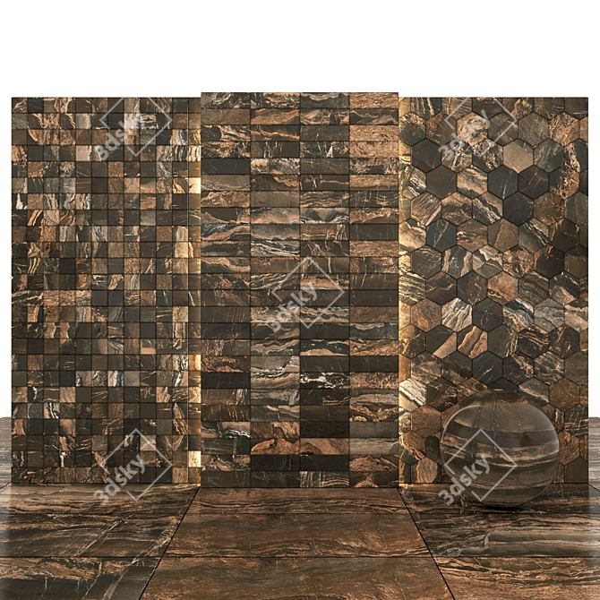 Elegant Opera Brown Marble Slabs 3D model image 3