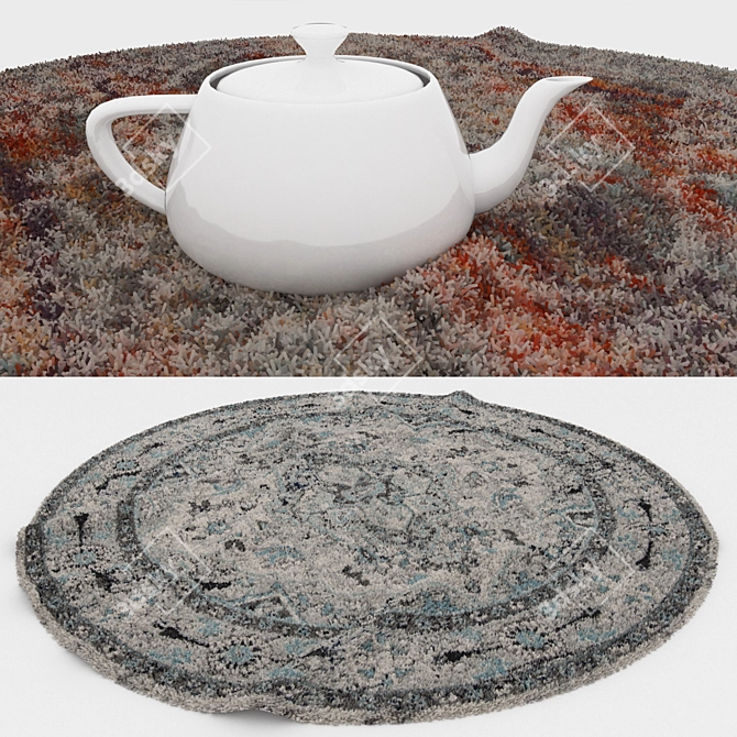 Round Carpet Set: Versatile and Detailed 3D model image 3