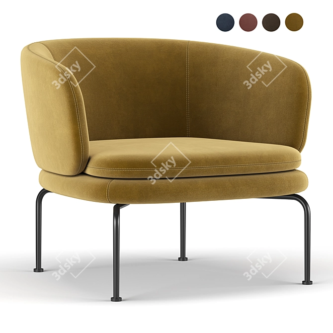 Elegant Soave Armchair 3D model image 1