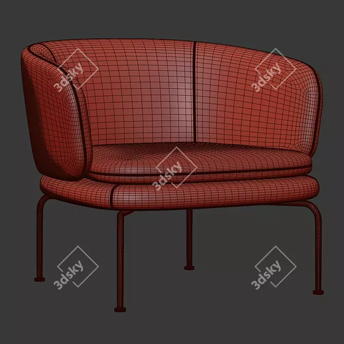 Elegant Soave Armchair 3D model image 4