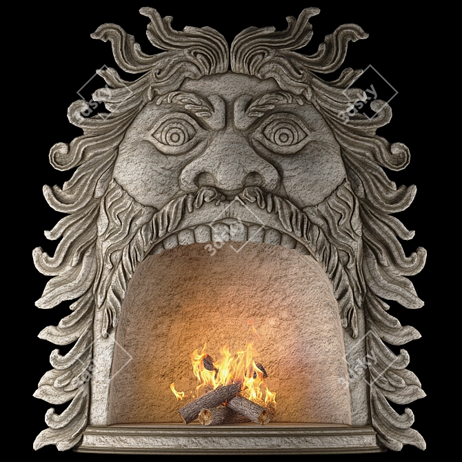 Eternal Flames: Poseidon Fireplace 3D model image 1